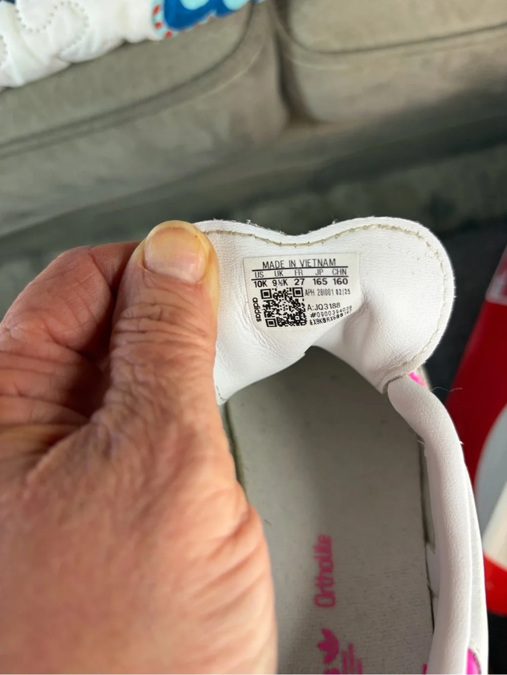 adidas Kids Samba Sneakers — White with Hot Pink Stripes